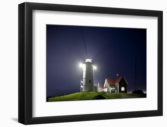 Nobska Light in Fog at Night-Paul Souders-Framed Photographic Print