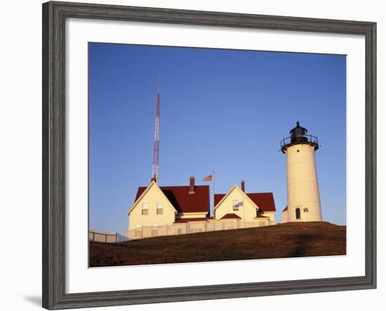 Nobska Lighthouse, Woods Hole, Cape Cod, Massachusetts, USA-Walter Bibikow-Framed Photographic Print