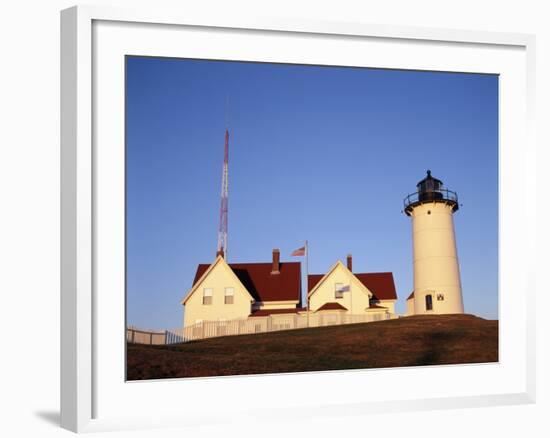 Nobska Lighthouse, Woods Hole, Cape Cod, Massachusetts, USA-Walter Bibikow-Framed Photographic Print