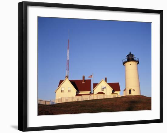 Nobska Lighthouse, Woods Hole, Cape Cod, Massachusetts, USA-Walter Bibikow-Framed Photographic Print