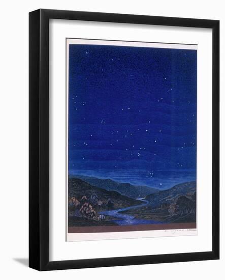 Nocturnal Landscape, Illustration from Rudyard Kipling's 'Kim', 1930-Francois-Louis Schmied-Framed Giclee Print