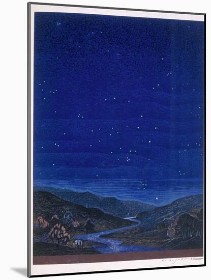 Nocturnal Landscape, Illustration from Rudyard Kipling's 'Kim', 1930-Francois-Louis Schmied-Mounted Giclee Print
