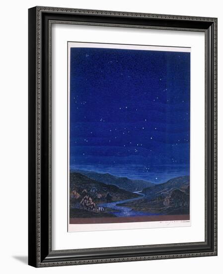 Nocturnal Landscape, Illustration from Rudyard Kipling's 'Kim', 1930-Francois-Louis Schmied-Framed Giclee Print