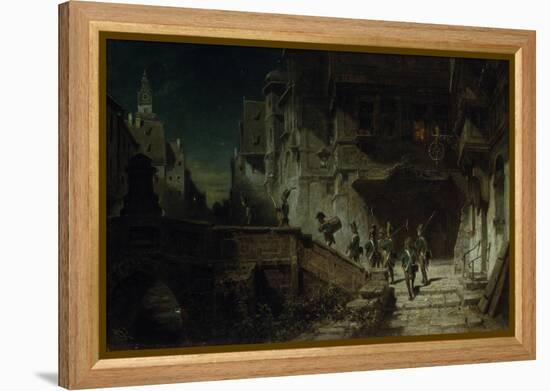 Nocturnal Round. before 1879-Carl Spitzweg-Framed Premier Image Canvas