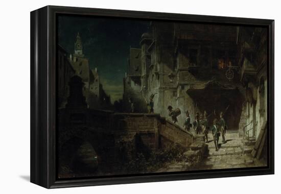 Nocturnal Round. before 1879-Carl Spitzweg-Framed Premier Image Canvas