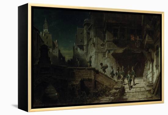 Nocturnal Round. before 1879-Carl Spitzweg-Framed Premier Image Canvas