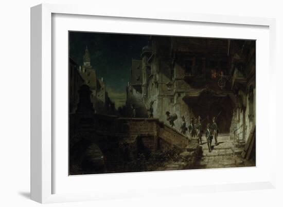 Nocturnal Round. before 1879-Carl Spitzweg-Framed Giclee Print