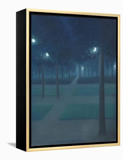 Nocturne au Parc Royal de Bruxelles-William Degouve De Nuncques-Framed Premier Image Canvas