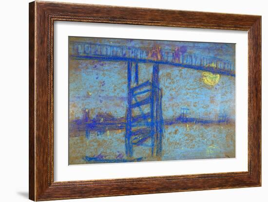 Nocturne: Battersea Bridge, 1872-1873-James Abbott McNeill Whistler-Framed Giclee Print