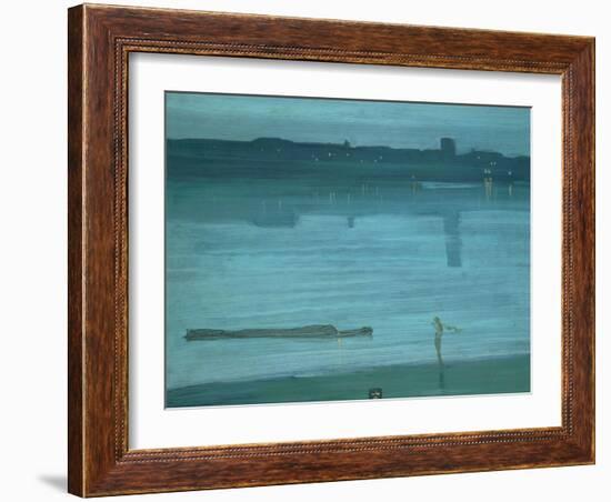 Nocturne, Blue and Silver: Chelsea, 1871-James Abbott McNeill Whistler-Framed Giclee Print