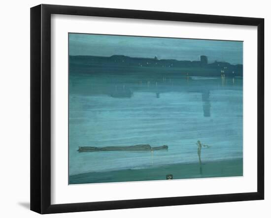 Nocturne, Blue and Silver: Chelsea, 1871-James Abbott McNeill Whistler-Framed Giclee Print