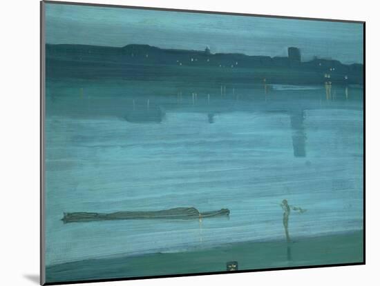 Nocturne, Blue and Silver: Chelsea, 1871-James Abbott McNeill Whistler-Mounted Giclee Print