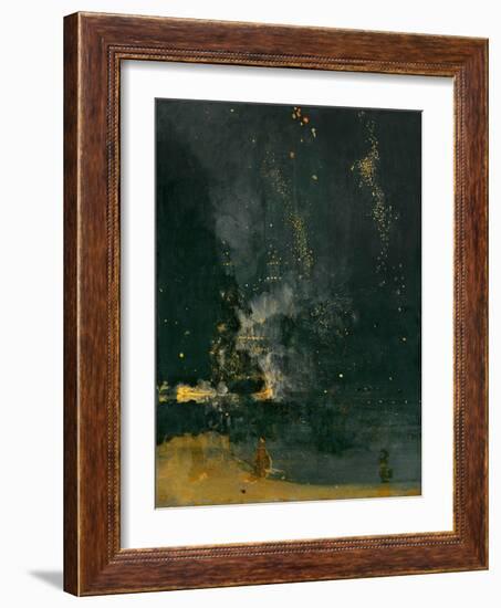 Nocturne in Black and Gold, the falling Rocket, 1875 (Oil on Panel)-James Abbott McNeill Whistler-Framed Giclee Print