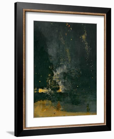 Nocturne in Black and Gold, the falling Rocket, 1875 (Oil on Panel)-James Abbott McNeill Whistler-Framed Giclee Print