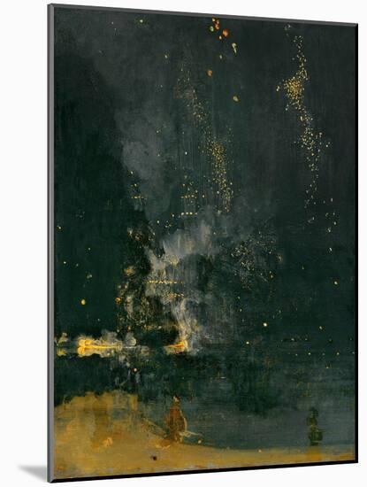 Nocturne in Black and Gold, the falling Rocket, 1875 (Oil on Panel)-James Abbott McNeill Whistler-Mounted Giclee Print