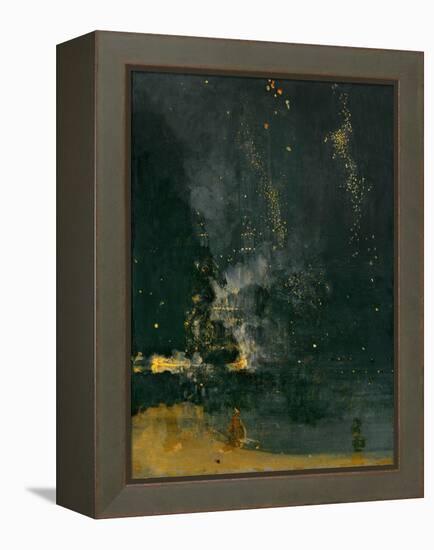 Nocturne in Black and Gold, the falling Rocket, 1875 (Oil on Panel)-James Abbott McNeill Whistler-Framed Premier Image Canvas