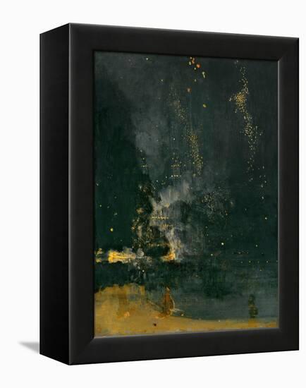 Nocturne in Black and Gold, the falling Rocket, 1875 (Oil on Panel)-James Abbott McNeill Whistler-Framed Premier Image Canvas