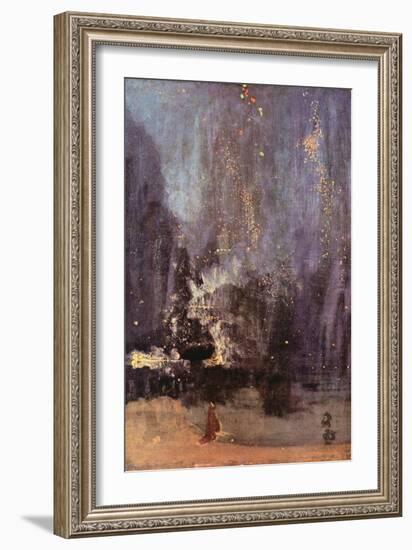 Nocturne in Black and Gold, the Falling Rocket-James Abbott McNeill Whistler-Framed Art Print