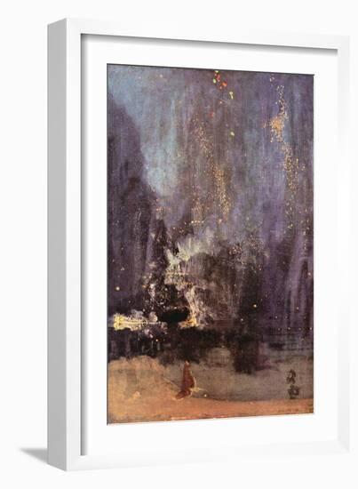 Nocturne in Black and Gold, the Falling Rocket-James Abbott McNeill Whistler-Framed Art Print