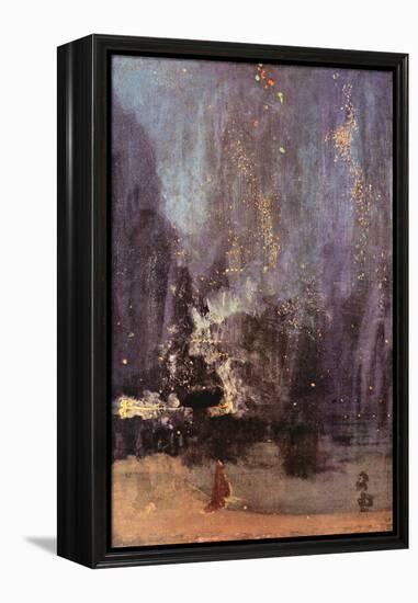 Nocturne in Black and Gold, the Falling Rocket-James Abbott McNeill Whistler-Framed Stretched Canvas