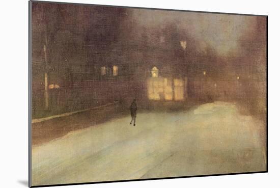 Nocturne In Gray and Gold, Snow In Chelsea-James Abbott McNeill Whistler-Mounted Art Print