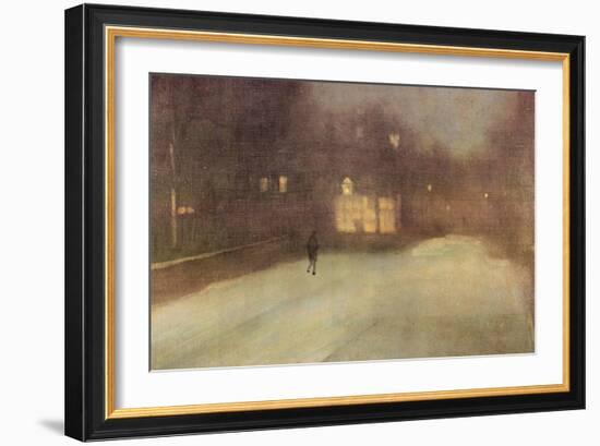 Nocturne in Gray and Gold, Snow in Chelsea-James Abbott McNeill Whistler-Framed Art Print