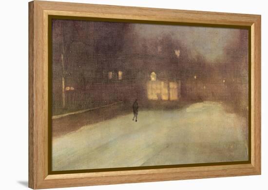 Nocturne in Gray and Gold, Snow in Chelsea-James Abbott McNeill Whistler-Framed Stretched Canvas