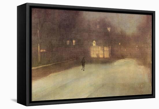 Nocturne in Gray and Gold, Snow in Chelsea-James Abbott McNeill Whistler-Framed Stretched Canvas