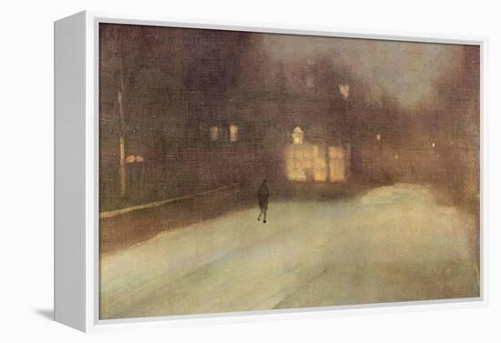 Nocturne in Gray and Gold, Snow in Chelsea-James Abbott McNeill Whistler-Framed Stretched Canvas