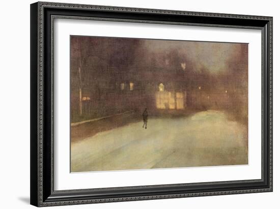 Nocturne In Gray and Gold, Snow In Chelsea-James Abbott McNeill Whistler-Framed Art Print