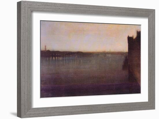 Nocturne In Gray and Gold, Westminster Bridge-James Abbott McNeill Whistler-Framed Art Print