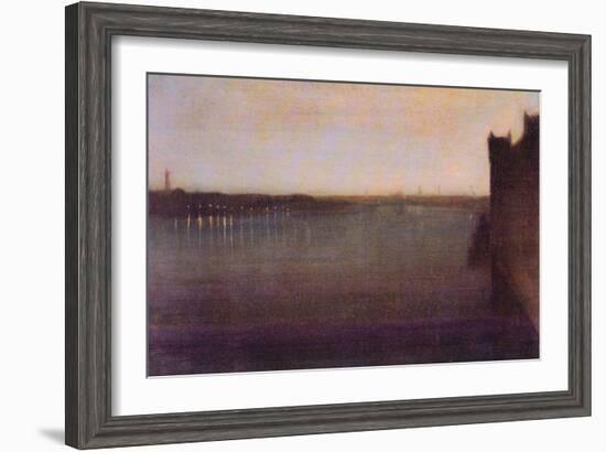 Nocturne in Gray and Gold, Westminster Bridge-James Abbott McNeill Whistler-Framed Art Print