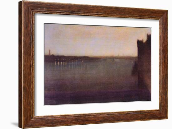 Nocturne in Gray and Gold, Westminster Bridge-James Abbott McNeill Whistler-Framed Art Print