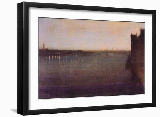 Nocturne in Gray and Gold, Westminster Bridge-James Abbott McNeill Whistler-Framed Art Print