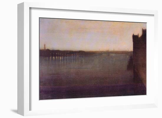 Nocturne in Gray and Gold, Westminster Bridge-James Abbott McNeill Whistler-Framed Art Print