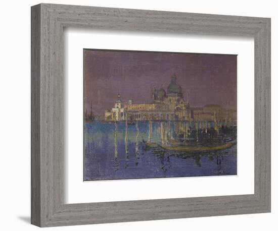 Nocturne: the Dogana and Santa Maria Della Salute, Venice, 1896 (Oil on Canvas)-Walter Richard Sickert-Framed Giclee Print