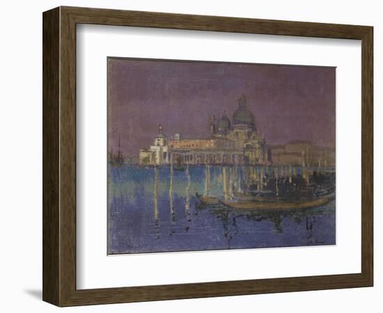 Nocturne: the Dogana and Santa Maria Della Salute, Venice, 1896 (Oil on Canvas)-Walter Richard Sickert-Framed Giclee Print