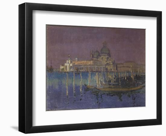 Nocturne: the Dogana and Santa Maria Della Salute, Venice, 1896 (Oil on Canvas)-Walter Richard Sickert-Framed Giclee Print