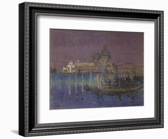 Nocturne: the Dogana and Santa Maria Della Salute, Venice, 1896 (Oil on Canvas)-Walter Richard Sickert-Framed Giclee Print