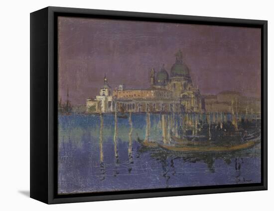 Nocturne: the Dogana and Santa Maria Della Salute, Venice, 1896 (Oil on Canvas)-Walter Richard Sickert-Framed Premier Image Canvas