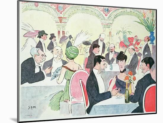 Noel Peter's Restaurant in Paris, 1914 (Colour Litho)-Sem-Mounted Giclee Print