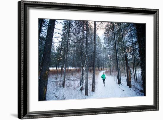 Noelle Zmuda, Winter Run At Balto Dog Park Along The Pend Oreille River Near Sandpoint, Idaho-Ben Herndon-Framed Photographic Print