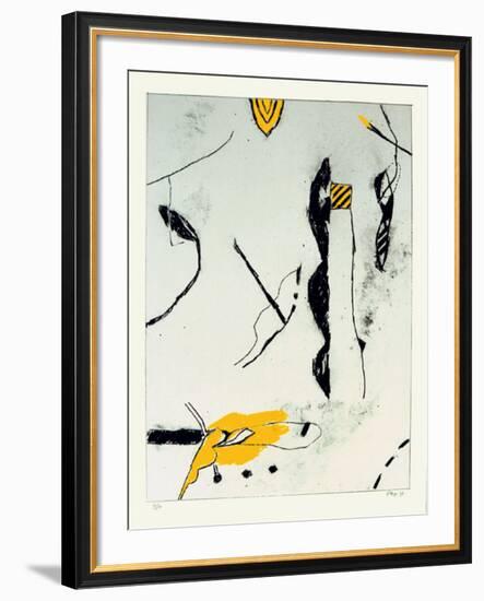 Noir Blanc Gris Jaune II-Francois Bruetschy-Framed Limited Edition