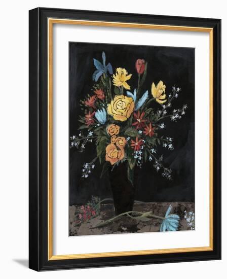 Noir Floral I-Megan Meagher-Framed Art Print