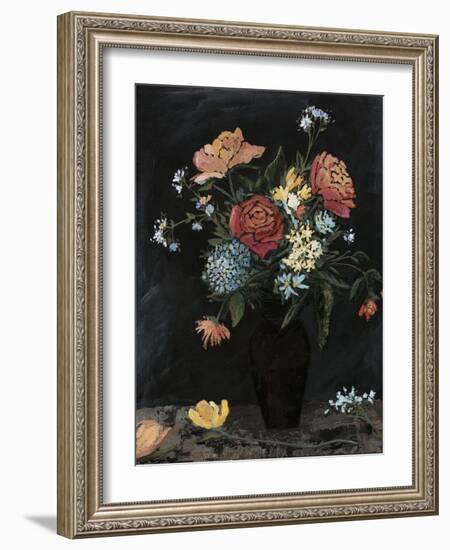 Noir Floral II-Megan Meagher-Framed Art Print