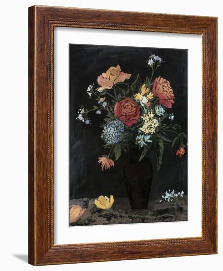 Noir Floral II-Megan Meagher-Framed Art Print