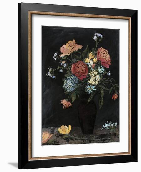 Noir Floral II-Megan Meagher-Framed Art Print