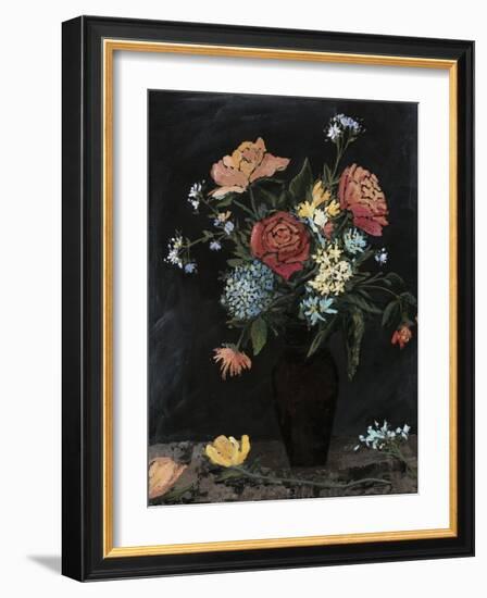 Noir Floral II-Megan Meagher-Framed Art Print