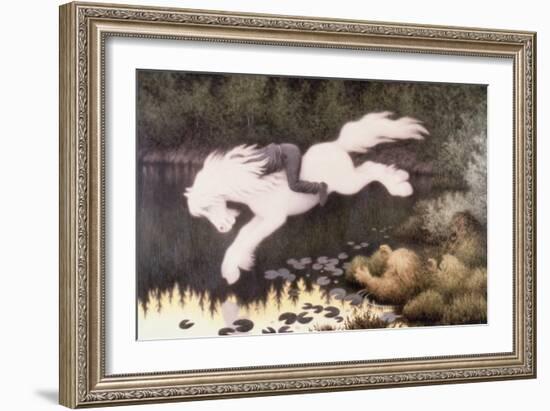 Nokken, 1890 coloured pencil on paper-Theodor Severin Kittelsen-Framed Giclee Print