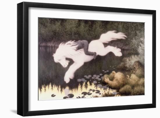 Nokken, 1890 coloured pencil on paper-Theodor Severin Kittelsen-Framed Giclee Print